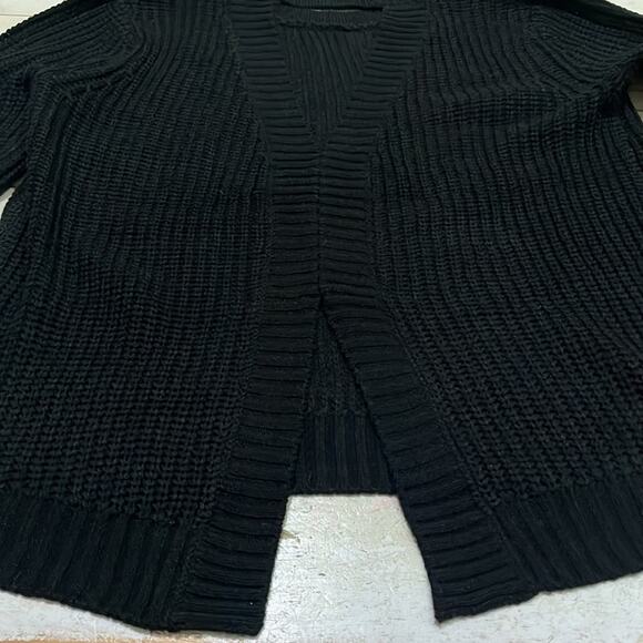 Jack by BB Dakota Black Loose Knit Sweater Open Back Split Top Small Long Sleeve - Picture 5 of 7